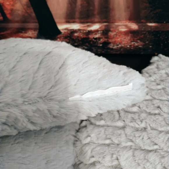 Faux Fur Mini Light Green Decorative Pillows Set of 3 - Picture 4 of 5